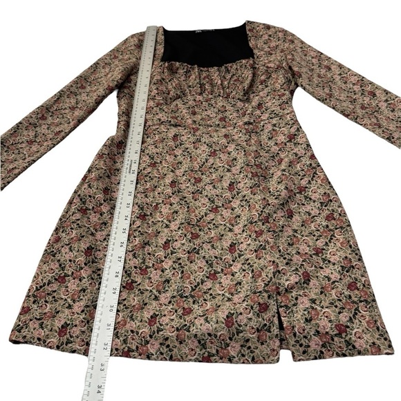 Zara Rose Floral Print Mini Dress Medium - Picture 10 of 15